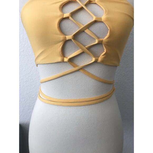 Kasa Kai Harley Swim Strappy Wrap Bikini Top Bottom Set Swimwear - Picture 10 of 12